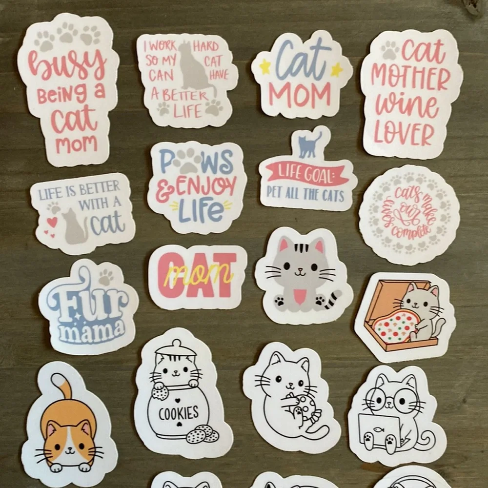 Handmade Cat Mom Stickers